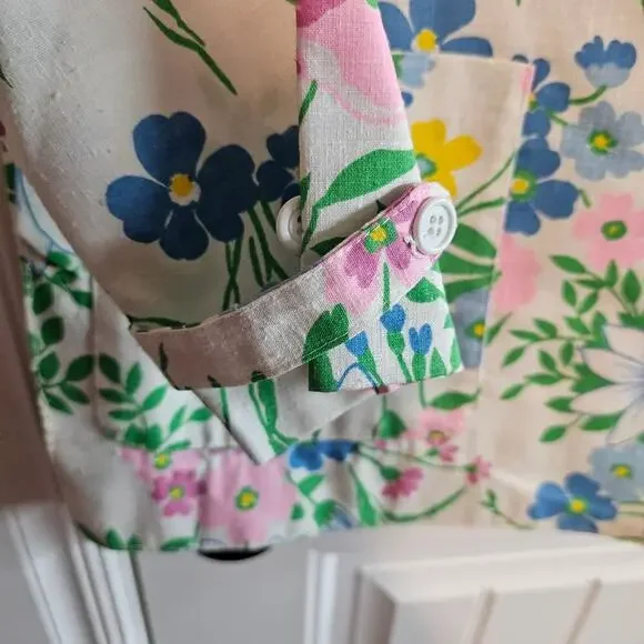 Vintage Floral Blazer Women Sz 14 White Pink Cottagecore Preppy Fairy 90s Easter - Picture 4 of 9